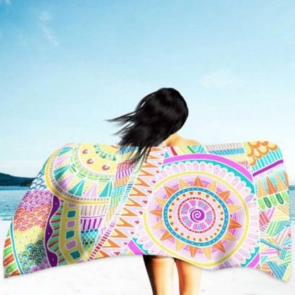 Toalla de Playa Microfibra Mandala Colores 2 180 x 100 cm