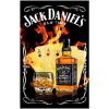Toalla de Playa Microfibra Jack Daniels Poker y Botella 180 x 100 cm