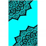Toalla de Playa de Microfibra Dos Mandalas Azul Fluorescente 180 x 100 cm