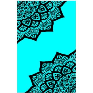 Toalla de Playa de Microfibra Dos Mandalas Azul Fluorescente 180 x 100 cm