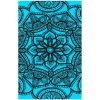 Toalla de playa de microfibra Mandala azul fluorescente 180 x 100 cm