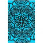 Toalla de playa de microfibra Mandala azul fluorescente 180 x 100 cm