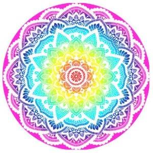 Toalla de Playa Microfibra Redonda Mandala Colores 150 cm