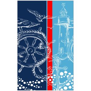 Toalla de Playa Microfibra Elementos Marinos 180 x 100 cm