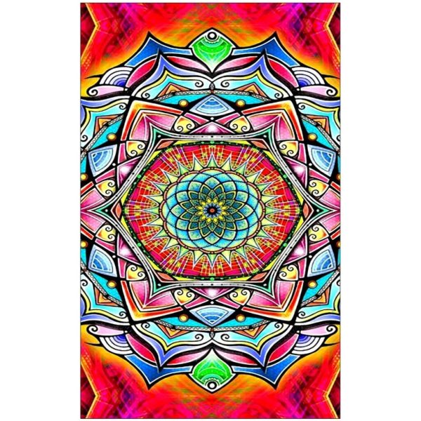 Toalla de Playa Microfibra Mandala Multicolor 180 x 100 cm