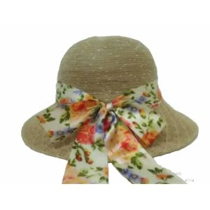 Sombrero de Mujer de Poliéster con Cinta 57 cm Beige Oscuro