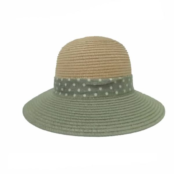 Sombrero de Mujer con Cinta de Lunares Gris