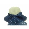 Sombrero de Mujer con Cinta de Lunares Azul Marino