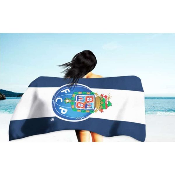 Toalla de Playa Microfibra Licenciada FC Porto con Rayas 180 x 100 cm