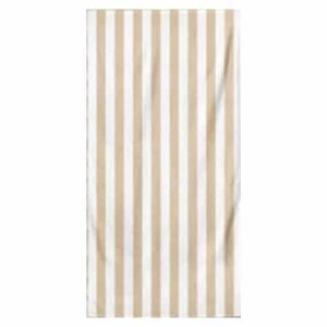 Toalla de Playa Microfibra a Rayas - Beige y Blanco