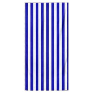 Toalla de Playa Microfibra a Rayas - Azul Oscuro y Blanco