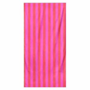 Toalla de Playa Microfibra a Rayas - Rojo y Rosa