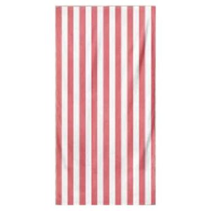 Toalla de Playa Microfibra a Rayas - Rosa Claro y Blanco
