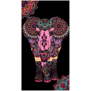 Toalla de Playa Microfibra Elefante Fluorescente 180 x 100 cm