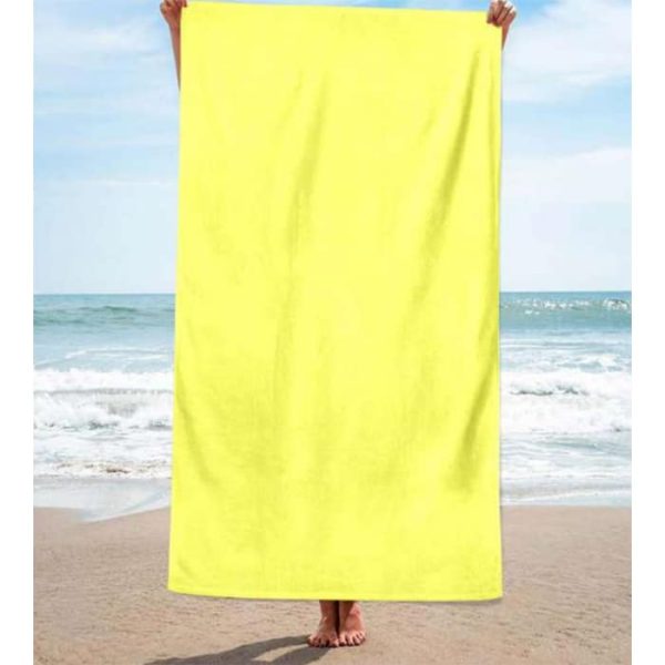 Toalla de playa de algodón lisa amarilla