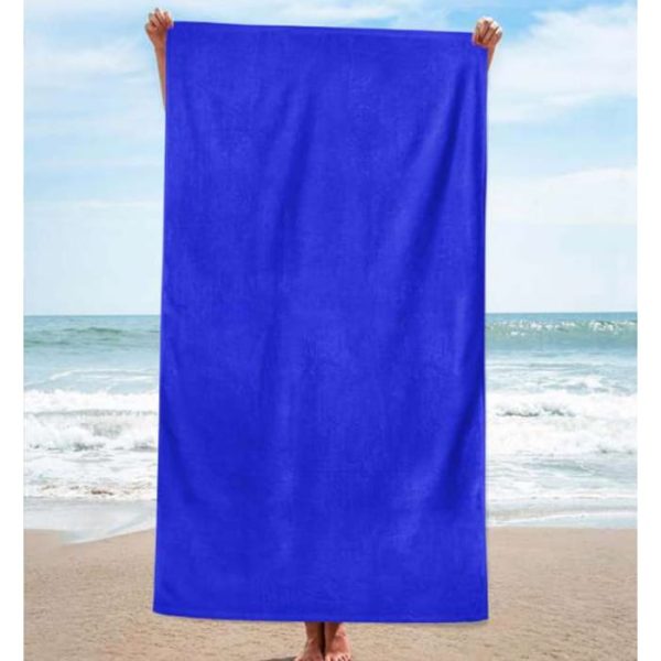 Toalla de playa de algodón lisa Azulão