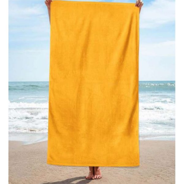 Toalla de playa lisa de algodón naranja