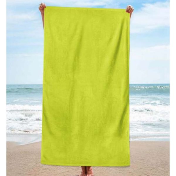 Toalla de playa lisa de algodón verde