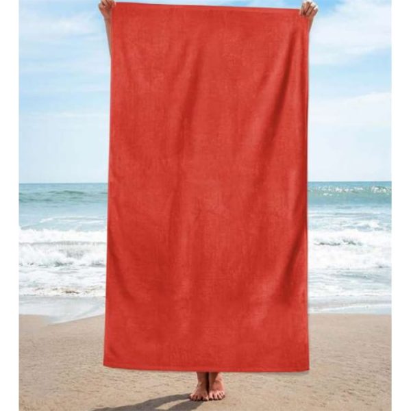 Toalla de playa de algodón lisa roja