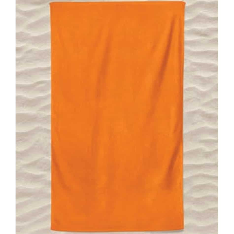 Toalla de playa de algodón unicolor 180 x 100 cm Naranja