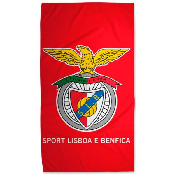 Toalla de Playa Microfibra Licenciada SL Benfica Fondo Liso Rojo 180 x 100 cm
