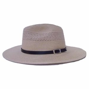 Sombrero de Hombre con Ala Derecha y Visera Fina Beige