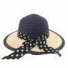 Sombrero de Niña con Cinta de Lunares Blancos y Visera de Otro Color Azul