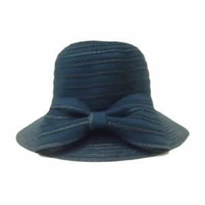 Sombrero de Mujer de Paja Fina con Lazo en la Corona Azul