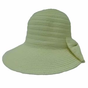 Sombrero de Mujer de Paja Fina con Lazo en la Corona Blanco