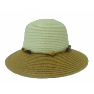 Sombrero de Mujer de Ala Corta con Dos Colores Amarillo