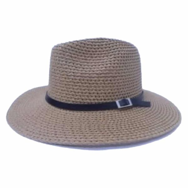 Sombrero Unisex de Paja Fina Encaje Marrón