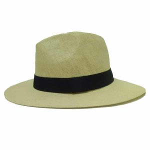Sombrero de Hombre Surtido con Ala Derecha y Cinta Negra Beige