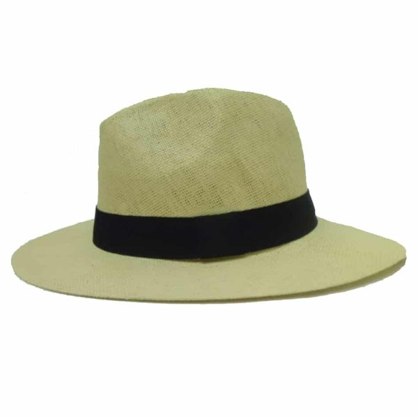 Sombrero de Hombre Surtido con Ala Derecha y Cinta Negra Beige
