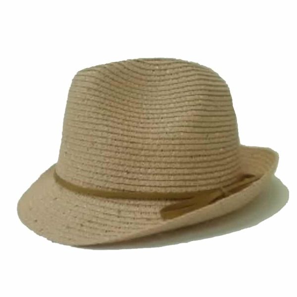 Sombrero Pequeño Liso de Ala Curvada con Lentejuelas Rosa