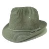 Sombrero Pequeño Liso de Ala Curvada con Lentejuelas Gris
