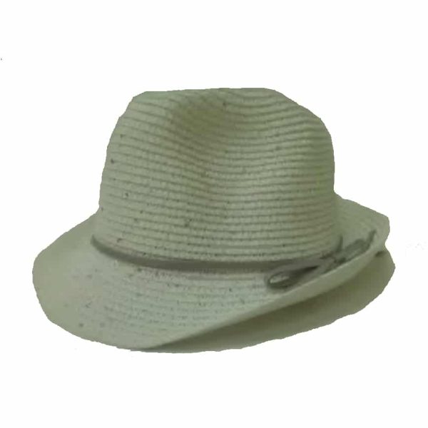 Sombrero Pequeño Liso de Ala Curvada con Lentejuelas Blanco