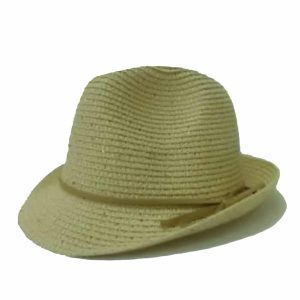 Sombrero Pequeño Liso de Ala Curvada con Lentejuelas Beige