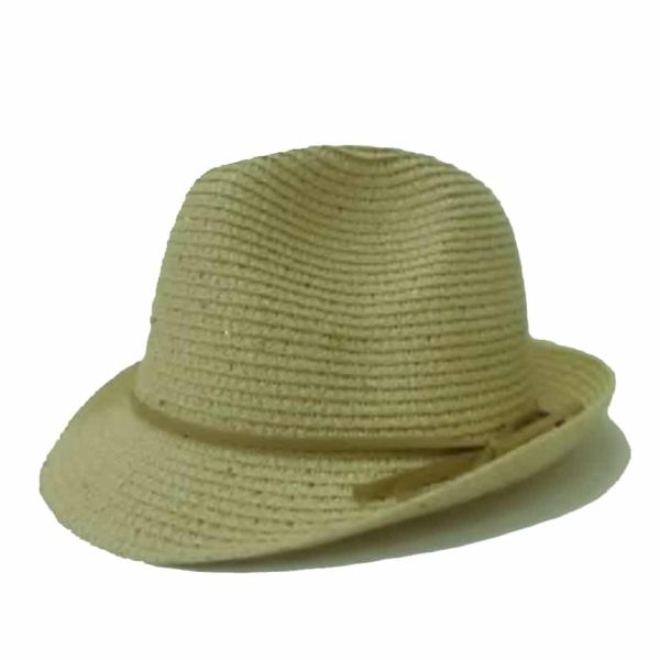 Sombrero Pequeño Liso de Ala Curvada con Lentejuelas Beige