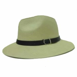 Sombrero de Hombre de Ala Recta y Cinta de PVC Gris