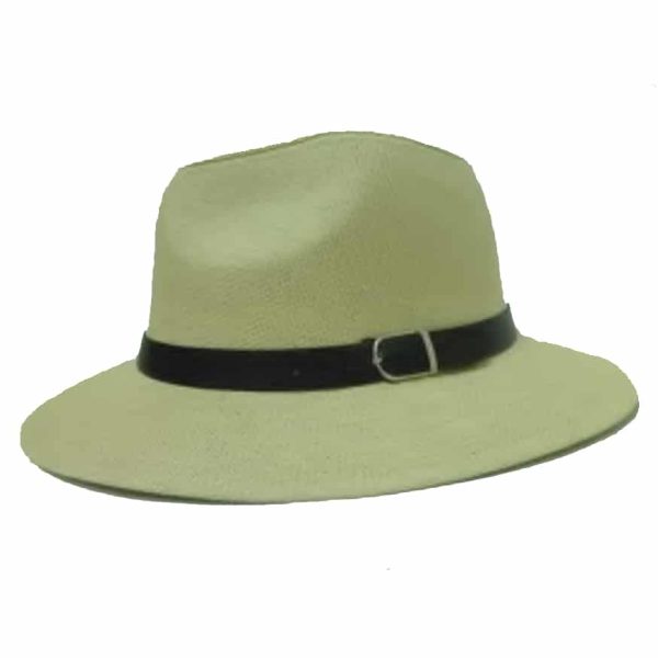 Sombrero de Hombre de Ala Recta y Cinta de PVC Gris
