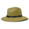 Sombrero de Hombre de Ala Recta y Cinta de PVC Marrón