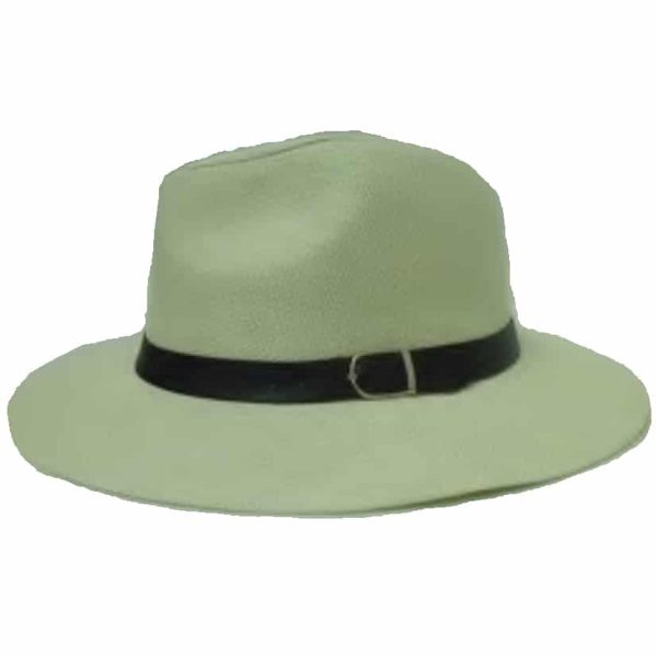 Sombrero de Hombre de Ala Recta y Cinta de PVC Gris