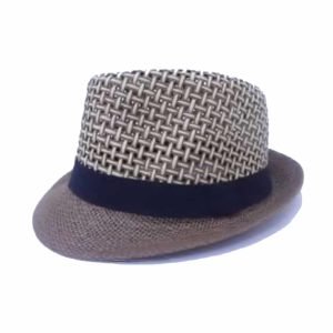 Sombrero Pequeño de Hombre con Ala Curvada y Corona Abierta Marrón