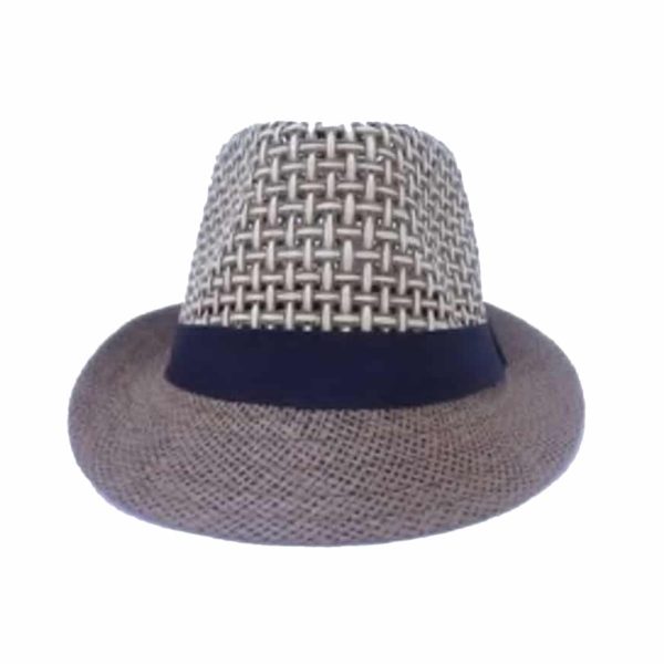 Sombrero Pequeño de Hombre con Ala Curvada y Corona Abierta Marrón