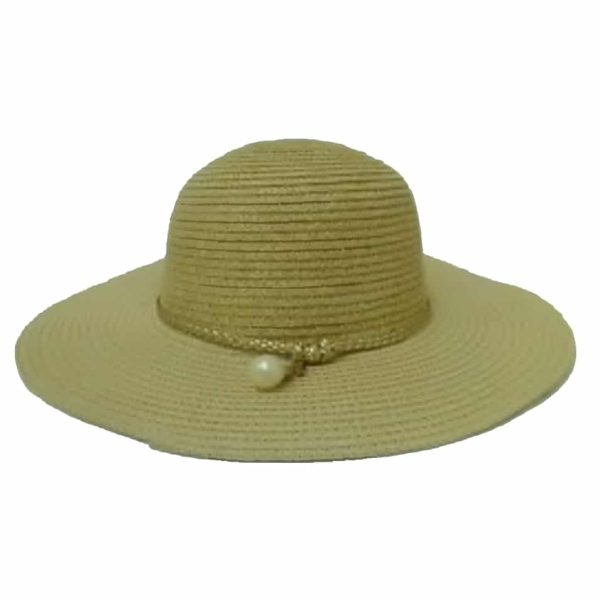 Pamela de Señora con Copa Matizada y Trenza Dorada Beige