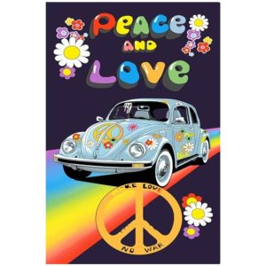 Toalla de Playa Microfibra Peace and Love 180 x 100 cm