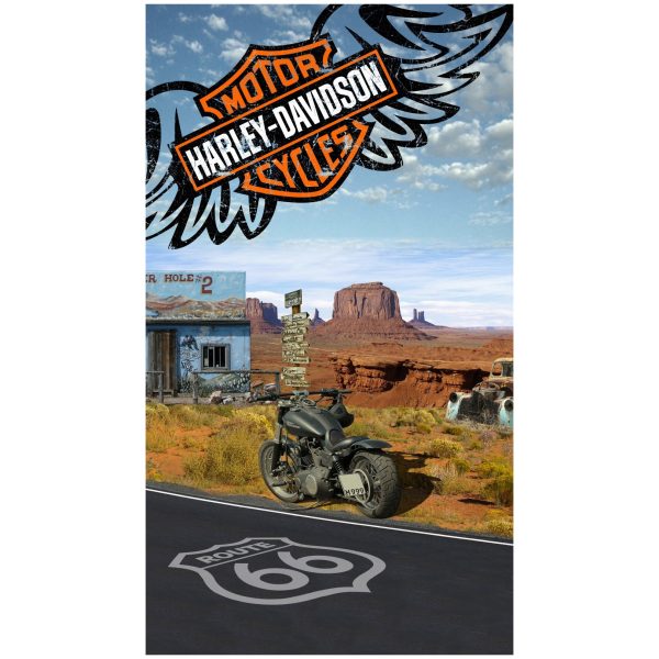 Toalla de Playa Microfibra Harley Davidson en la Ruta 66 180 x 100 cm