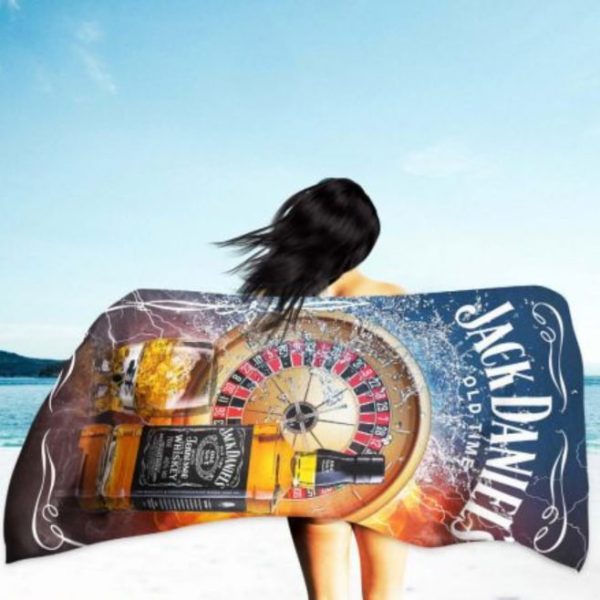 Toalla de Playa Microfibra Jack Daniels Casino 180 x 100 cm