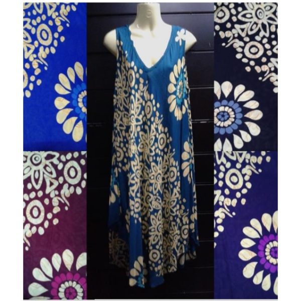 Vestido Babula floral blanco con parte inferior lisa