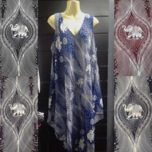 Vestido Babula Elefantes y Plumas